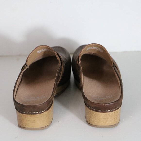 Dansko Brown Leather Mules - Picture 4 of 8